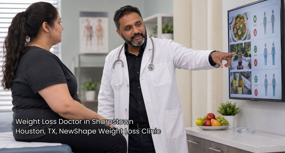 Expert weight loss doctor Houston patients trust explaining tailored treatment programs at NewShape Clinic.